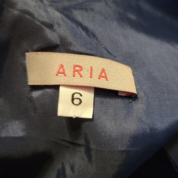 Aria Blue Satin Wrap Top Dress - Picture 10 of 14